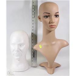 TWO MANNEQUIN HEADS