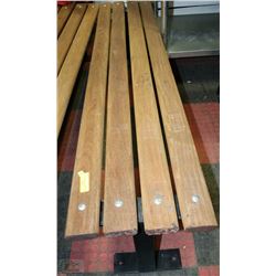 METAL BASE WOODEN BENCH WITH NO BACK