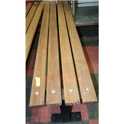 METAL BASE WOODEN BENCH WITH NO BACK
