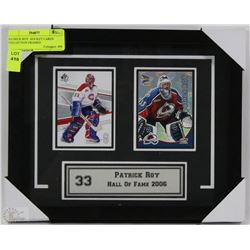 PATRICK ROY  HOCKEY CARDS COLLECTION FRAMED
