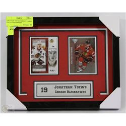 JONATHAN TOEWS  HOCKEY CARDS COLLECTION FRAMED