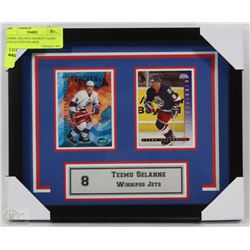 TEEMU SELANNE HOCKEY CARDS COLLECTION FRAMED