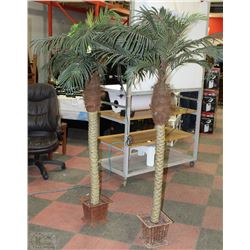 PAIR OF TWO 6 FOOT ARTIFICIAL PALM TREES