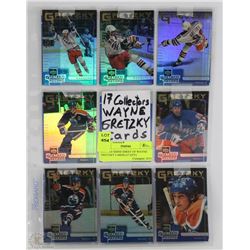 DOUBLE SIDED SHEET OF WAYNE GRETZKY CARDS (17 QTY)