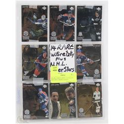 DOUBLE SIDED SHEET OF WAYNE GRETZKY CARDS (14 QTY)