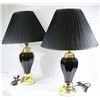 Image 1 : SET OF 2 BLACK & GOLD TRI-LIGHT LAMPS