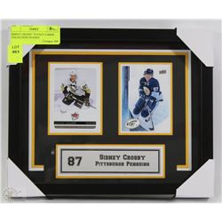 SIDNEY CROSBY  HOCKEY CARDS COLLECTION FRAMED
