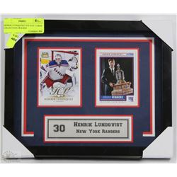 HENRIK LUNDQVIST HOCKEY CARDS COLLECTION FRAMED
