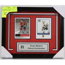 STAN MAKITA  HOCKEY CARDS COLLECTION FRAMED