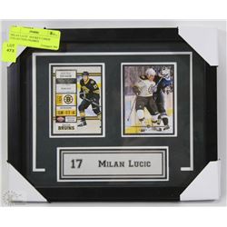 MILAN LUCIC  HOCKEY CARDS COLLECTION FRAMED