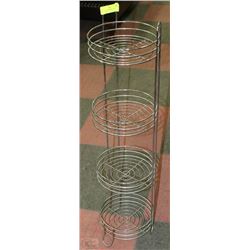 4 TIER ROUND CHROME STORAGE SHELF