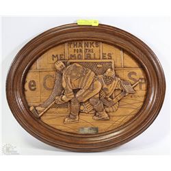"THANKS FOR THE MEMORIES" GRETZKY CARVED WOOD
