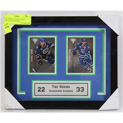 THE SEDINS  HOCKEY CARDS COLLECTION FRAMED