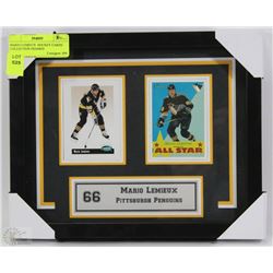 MARIO LEMIEUX  HOCKEY CARDS COLLECTION FRAMED