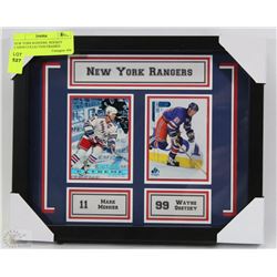 NEW YORK RANGERS  HOCKEY CARDS COLLECTION FRAMED
