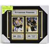 Image 1 : PITTSBURGH PENGUINS HOCKEY CARDS COLLECTION FRAMED