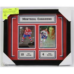 MONTREAL CANADIENS HOCKEY CARDS COLLECTION FRAMED