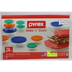 PYREX 24 PIECE GLASS BAKEWARE SET