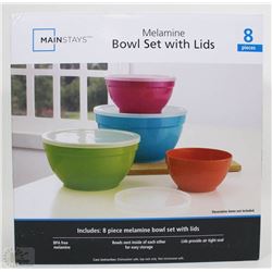 8 PIECE MELAMINE BOWL SET WITH LIDS