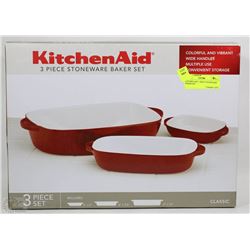 KITCHEN AID 3  PIECE STONEWARE BAKER SET