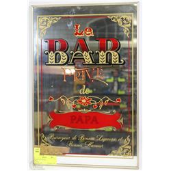 LE BAR LIQUOR MIRRORED SIGN