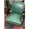 Image 1 : VINTAGE GREEN LEATHER RETRO CHAIR