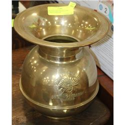 BRASS REDSKIN BRAND CHEWING TOBACCO SPITOON