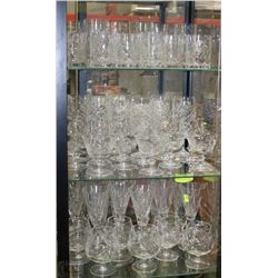 48 PC HAND CUT HUNGARIAN PINWHEEL CRYSTAL GLASS