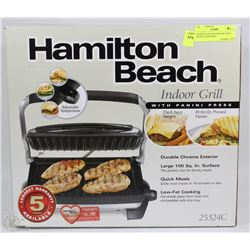 HAMILTON BEACH INDOOR GRILL WITH PANINI PRESS