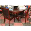 Image 1 : 4' ROUND MAHOGANY TABLE WITH 4 CHAIRS