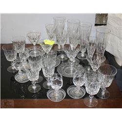 32PC CROSS & OLIVE CRYSTAL GLASSWARE