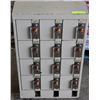 Image 1 : METAL LOCKER WITH COIN OPERATED LOCKS 12 IN TOTAL