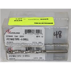 LOT OF 48 CLEVELAND #12 NAS TYPE A DRILL BITS