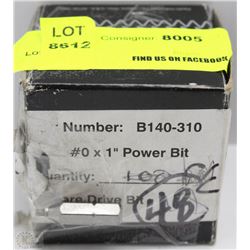 BOX OF #0 ROBERTSON BITS 48 BITS IN TOTAL