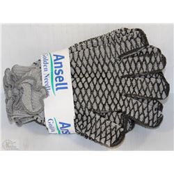 LOT OF 12 ANSELL FABRIC WORK GLOVES WITH GRIPS