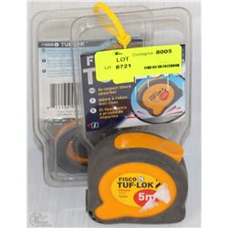 LOT OF 2 FISCO 5M TUF-LOK TAPE MEASURER