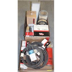 2 BOXES OF ASSORTED FILTERS, BANDS, AND MORE