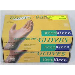 LOT OF 2 KEEPKLEEN LIGHTWEIGHT VINYL GLOVES
