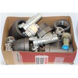 BOX OF ASSORTED PLUMBING CONNECTORS AND