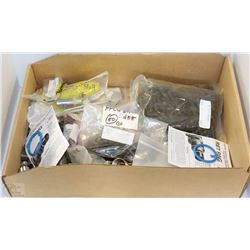 BOX OF ASSORTED PARTS INCL SPRINGS, CONNECTORS AND