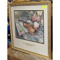 FRAMED PICTURE VIOLIN 28"X28"