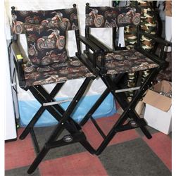 SET OF 2 HARLEY DAVIDSON DIRECTORS CHAIRS