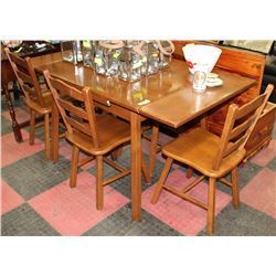 VILAS MAPLE DRAW LEAF TABLE WITH 5 CHAIRS