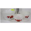 Image 1 : VINTAGE FIREKING APPLE CHERRY 3 PC BOWL SET
