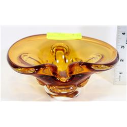 AMBER ART GLASS PIECE