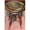 Image 1 : ANTIQUE GLASS BALL & CLAW FEET PIANO STOOL