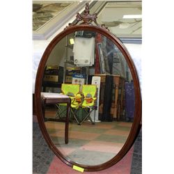 VINTAGE WOOD CARVED WALL MIRROR