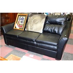 NEW BLACK LEATHERETTE SOFA