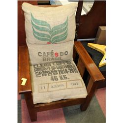 MORRIS CHAIR ANTIQUE REFINISHED WOOD FEATHER