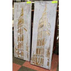 PAIR OF CANVAS TOWER PICTURES